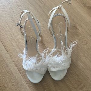 Bride Feather Shoes! Jessica Simpson 7 1/2